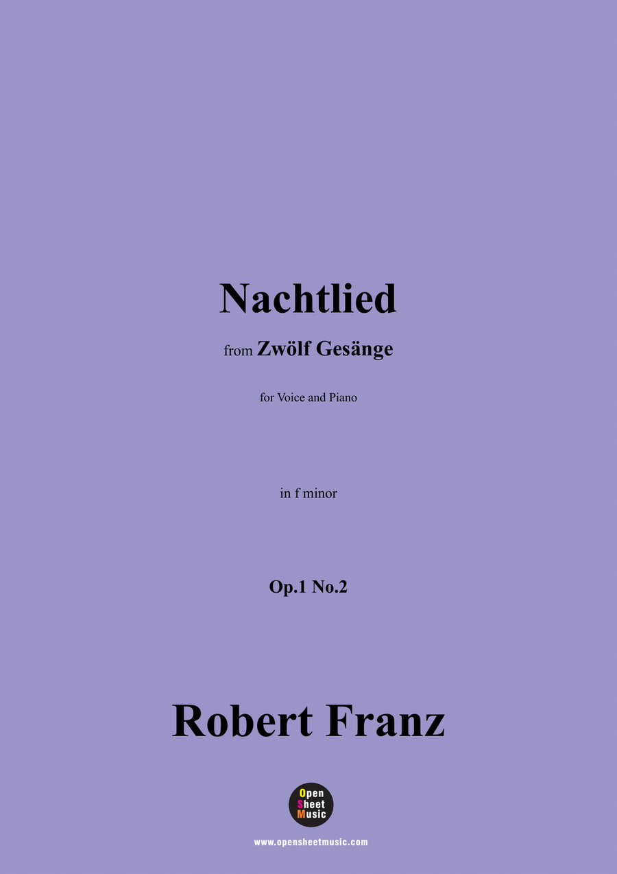 R. Franz-Nachtlied,in f minor Piano, Vocal scores gallery preview page 1