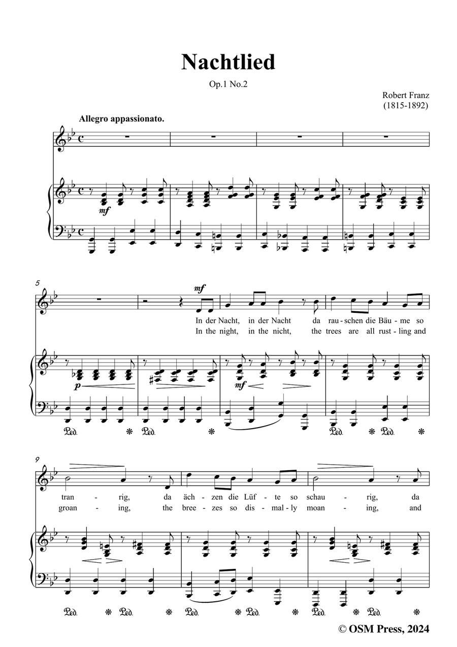 R. Franz-Nachtlied,in g minor Piano, Vocal scores gallery preview page 3