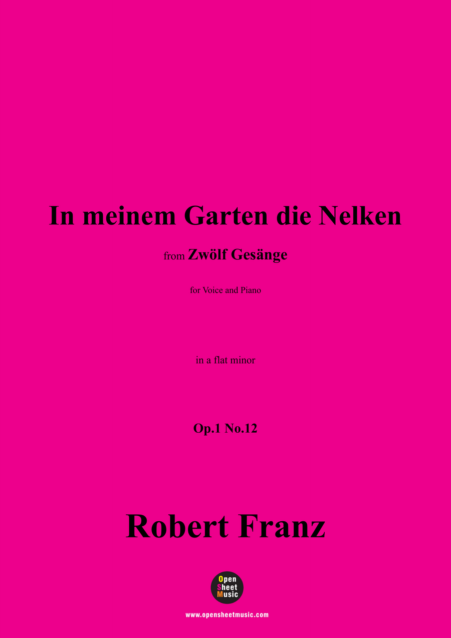 R. Franz-In meinem Garten die Nelken,in a flat minor Piano, Vocal scores gallery preview page 1