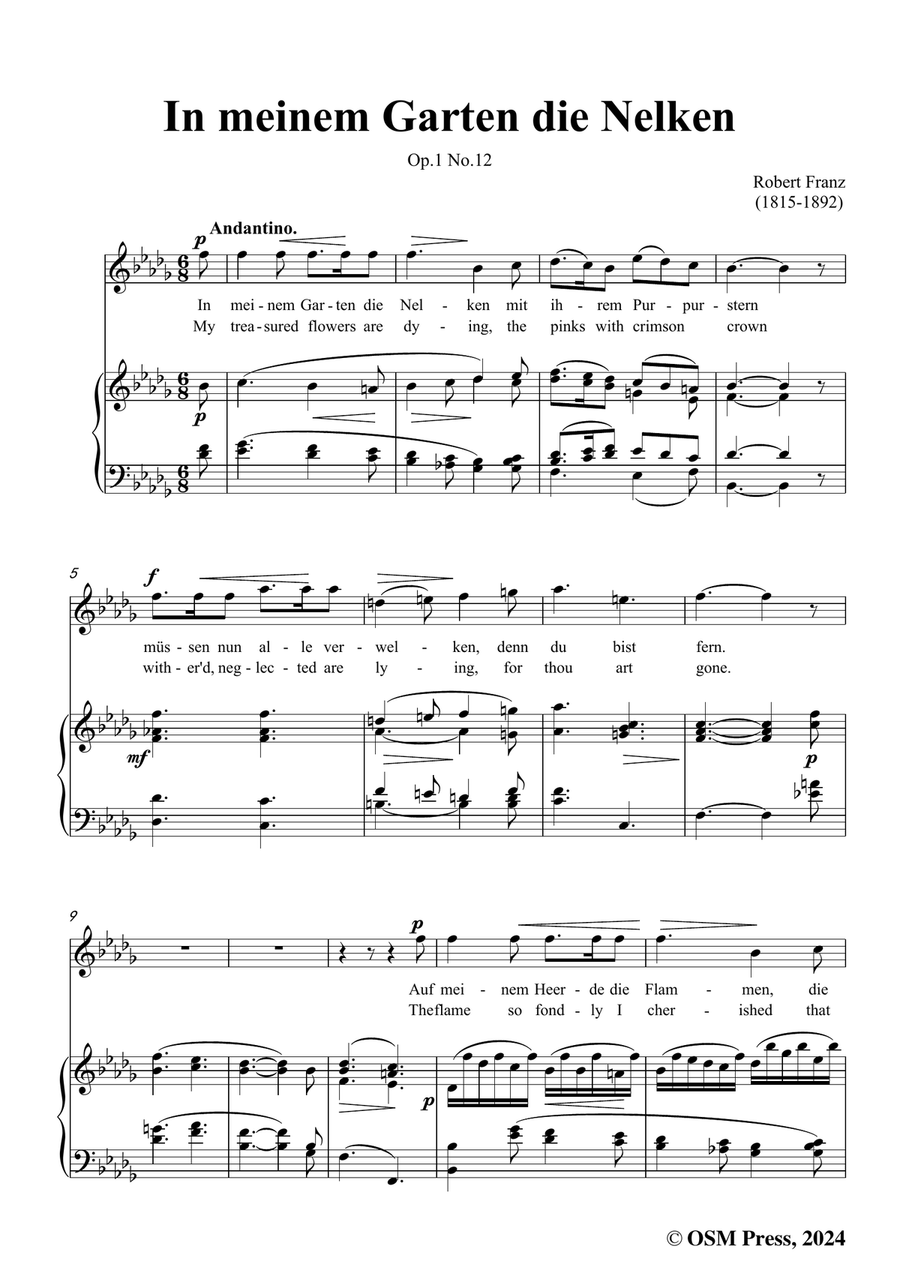 R. Franz-In meinem Garten die Nelken,in b flat minor Piano, Vocal scores gallery preview page 3