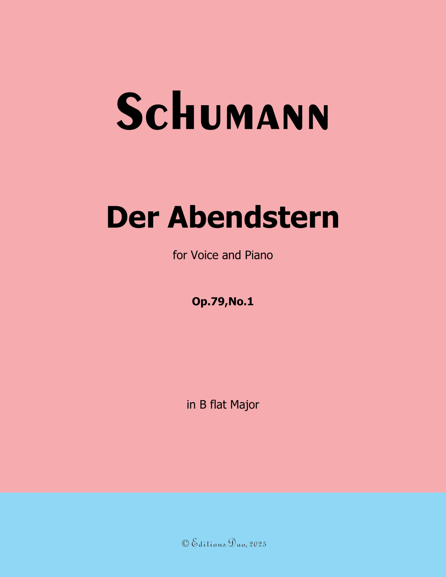 Der Abendstern, by Schumann, Op.79 No.1, in B flat Major Piano, Vocal scores gallery preview page 1