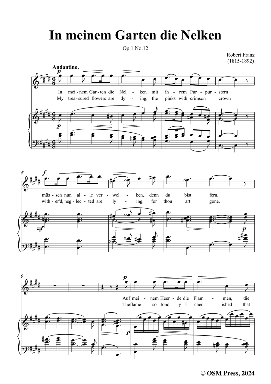 R. Franz-In meinem Garten die Nelken,in c sharp minor Piano, Vocal scores gallery preview page 3