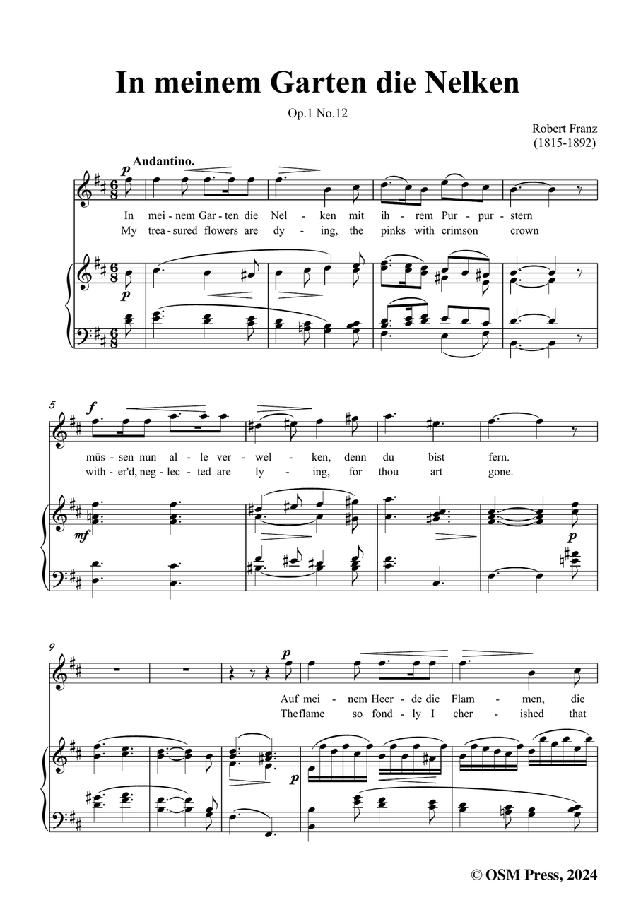 R. Franz-In meinem Garten die Nelken,in b minor Piano, Vocal scores gallery preview page 3