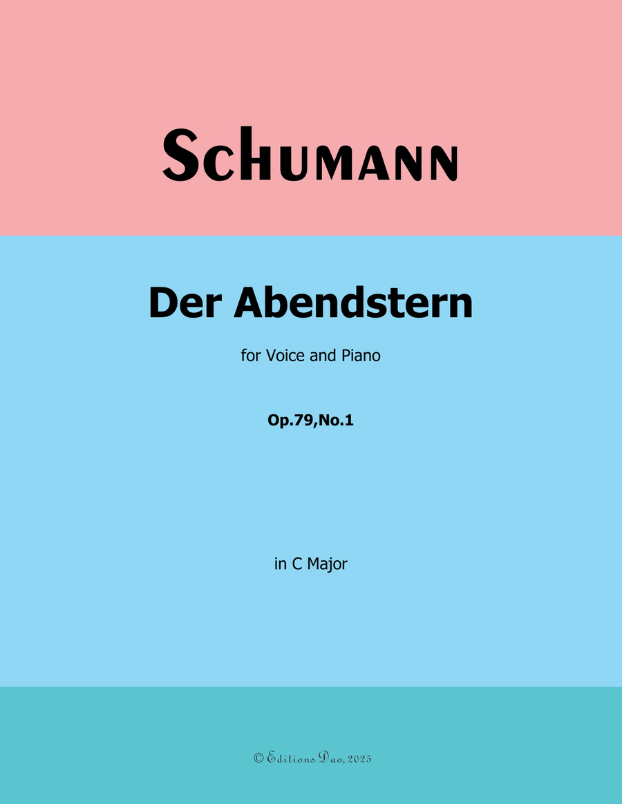 Der Abendstern, by Schumann, Op.79 No.1, in C Major Piano, Vocal scores gallery preview page 1