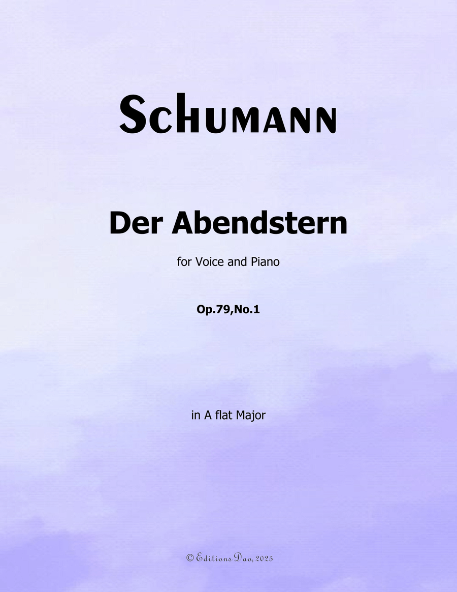 Der Abendstern, by Schumann, Op.79 No.1, in A flat Major Piano, Vocal scores gallery preview page 1