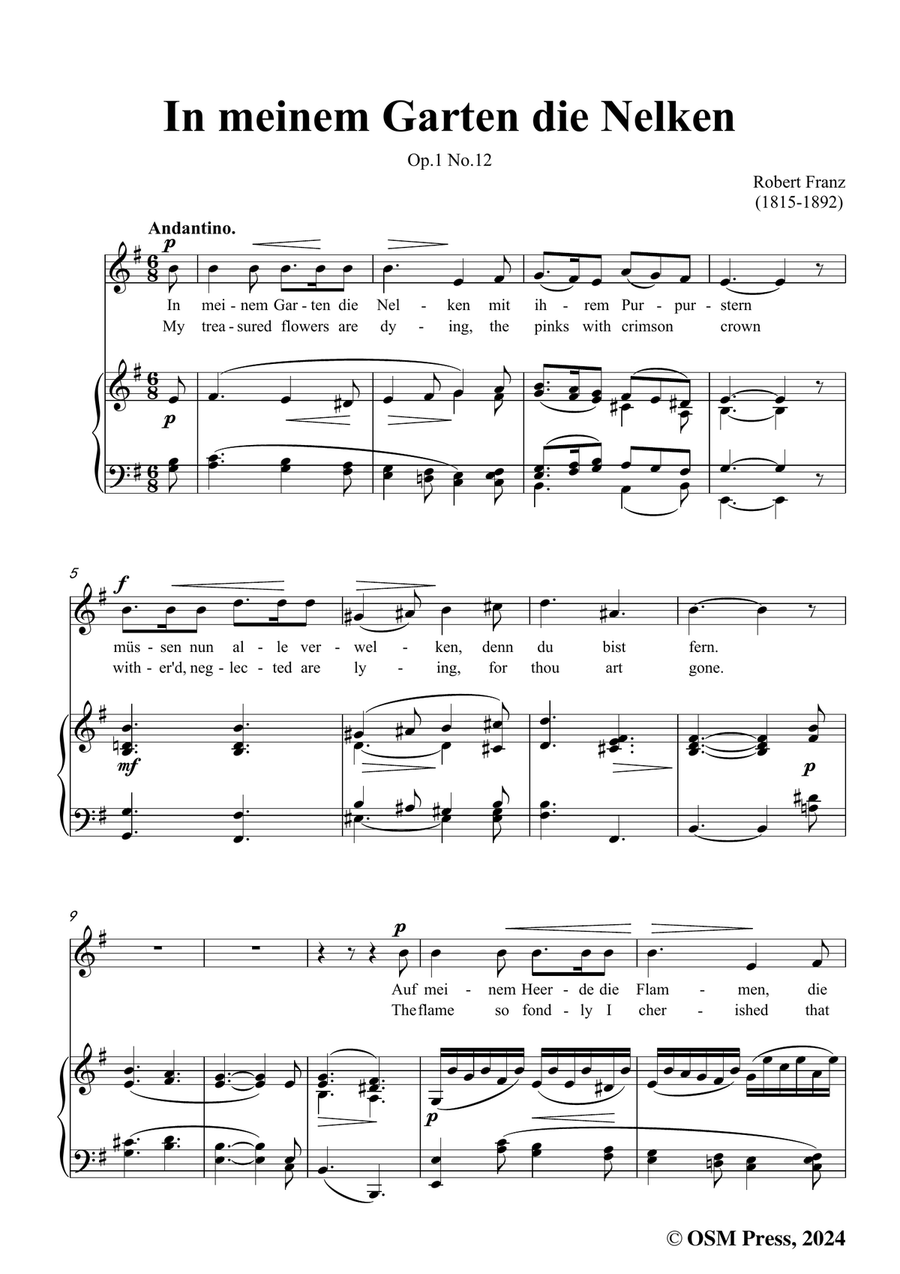 R. Franz-In meinem Garten die Nelken,in e minor Piano, Vocal scores gallery preview page 3
