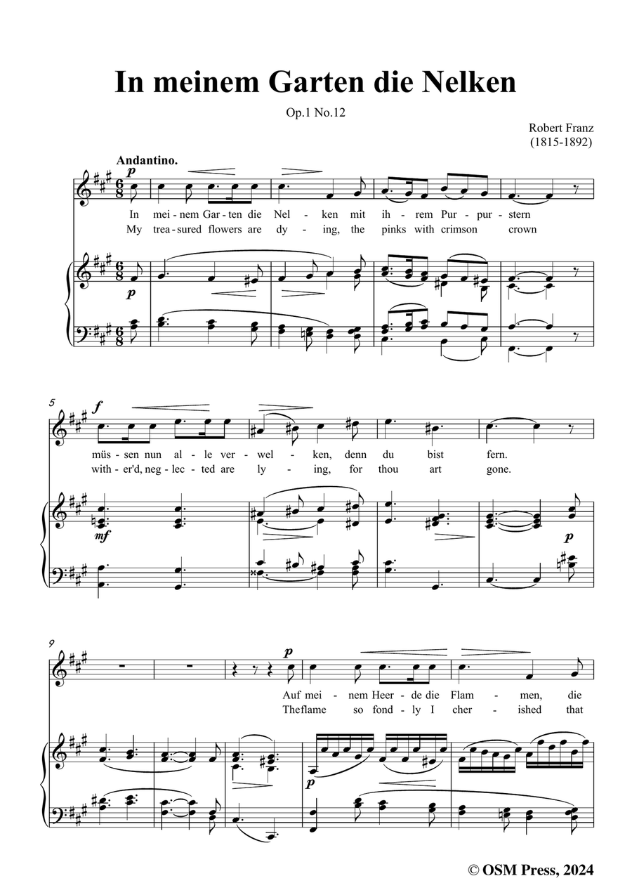 R. Franz-In meinem Garten die Nelken,in f sharp minor Piano, Vocal scores gallery preview page 3