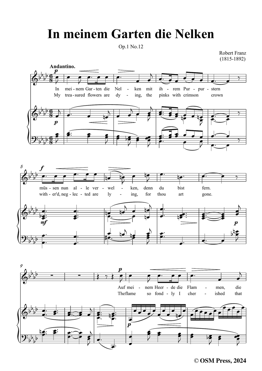 R. Franz-In meinem Garten die Nelken,in f minor Piano, Vocal scores gallery preview page 3