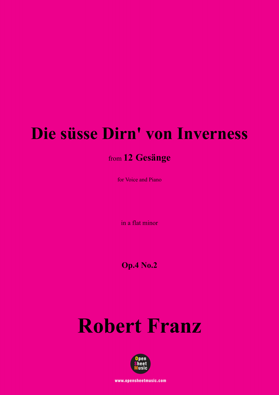 R. Franz-Die susse Dirn von Inverness,in a flat minor Piano, Vocal scores gallery preview page 1
