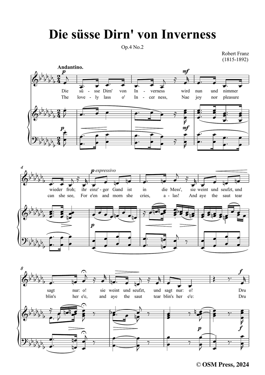 R. Franz-Die susse Dirn von Inverness,in a flat minor Piano, Vocal scores gallery preview page 3