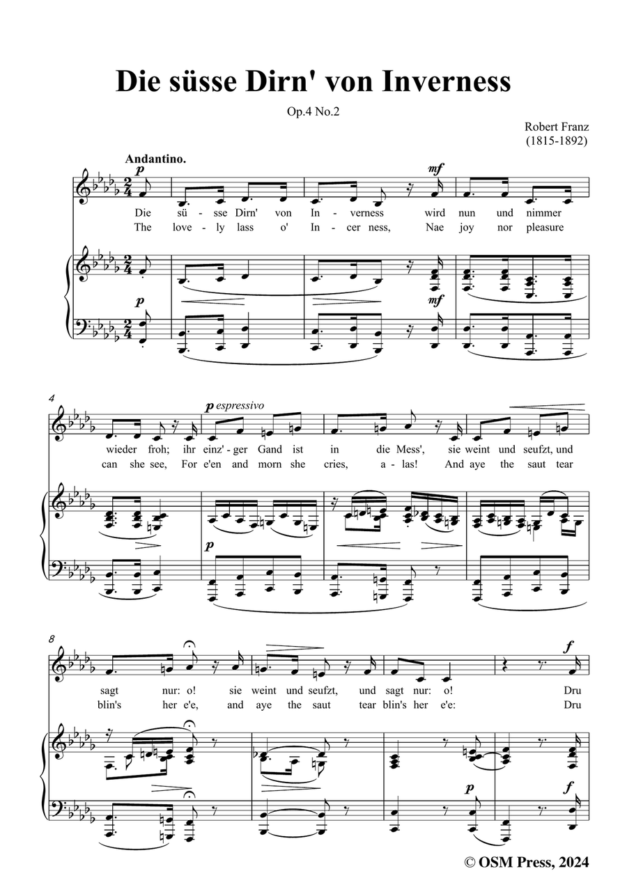 R. Franz-Die susse Dirn von Inverness,in b flat minor Piano, Vocal scores gallery preview page 3