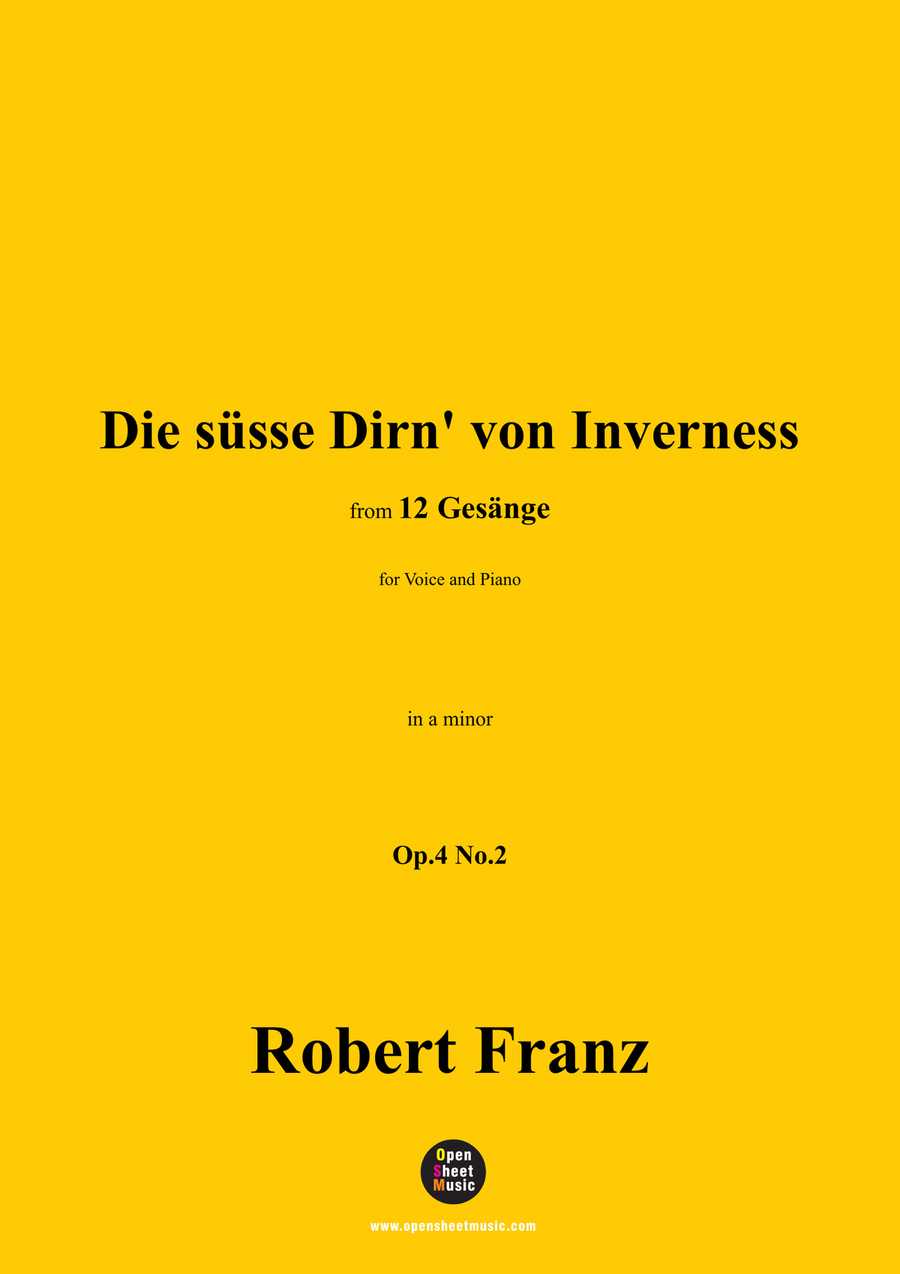 R. Franz-Die susse Dirn von Inverness,in a minor Piano, Vocal scores gallery preview page 1