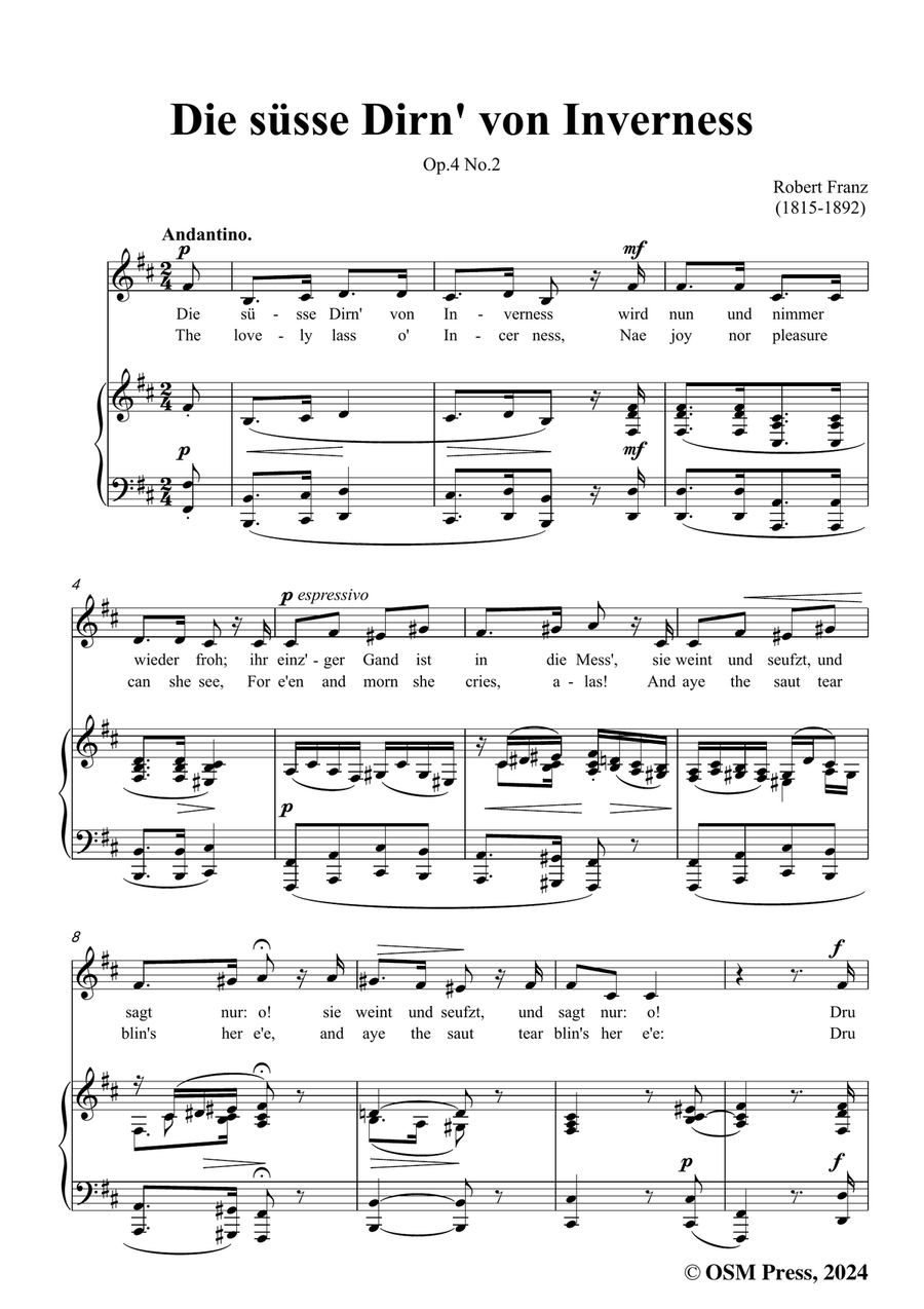 R. Franz-Die susse Dirn von Inverness,in b minor Piano, Vocal scores gallery preview page 3
