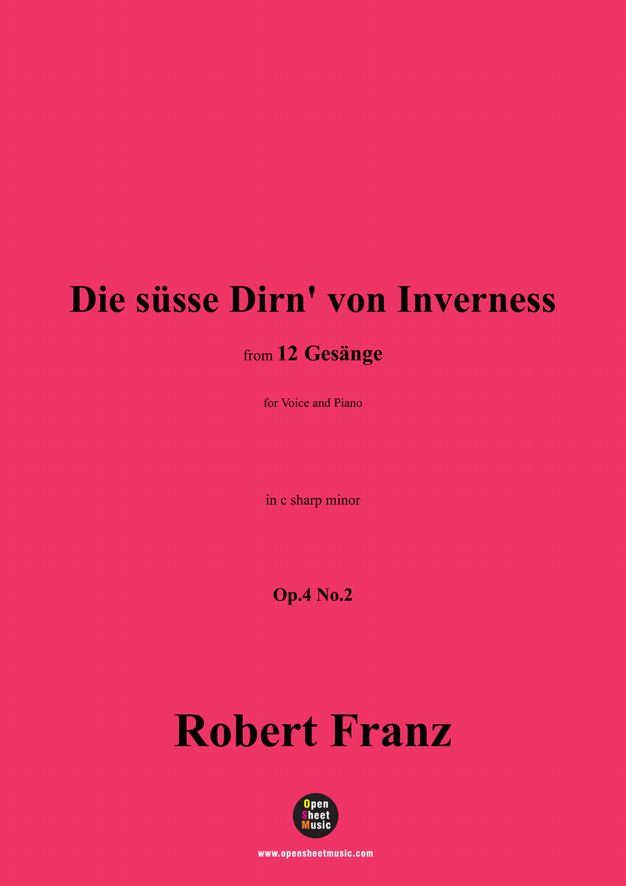R. Franz-Die susse Dirn von Inverness,in c sharp minor Piano, Vocal scores gallery preview page 1