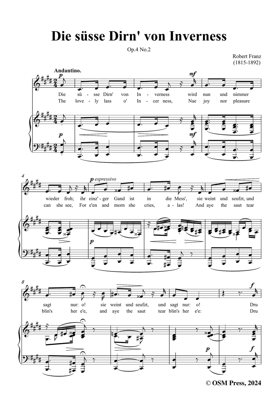 R. Franz-Die susse Dirn von Inverness,in c sharp minor Piano, Vocal scores gallery preview page 3