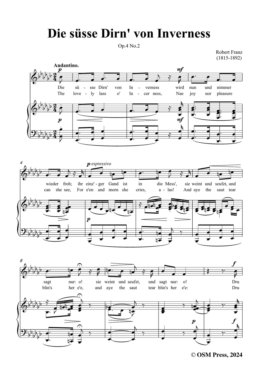 R. Franz-Die susse Dirn von Inverness,in e flat minor Piano, Vocal scores gallery preview page 3