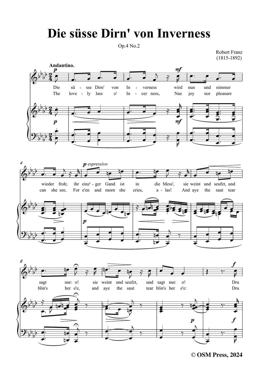 R. Franz-Die susse Dirn von Inverness,in f minor Piano, Vocal scores gallery preview page 3