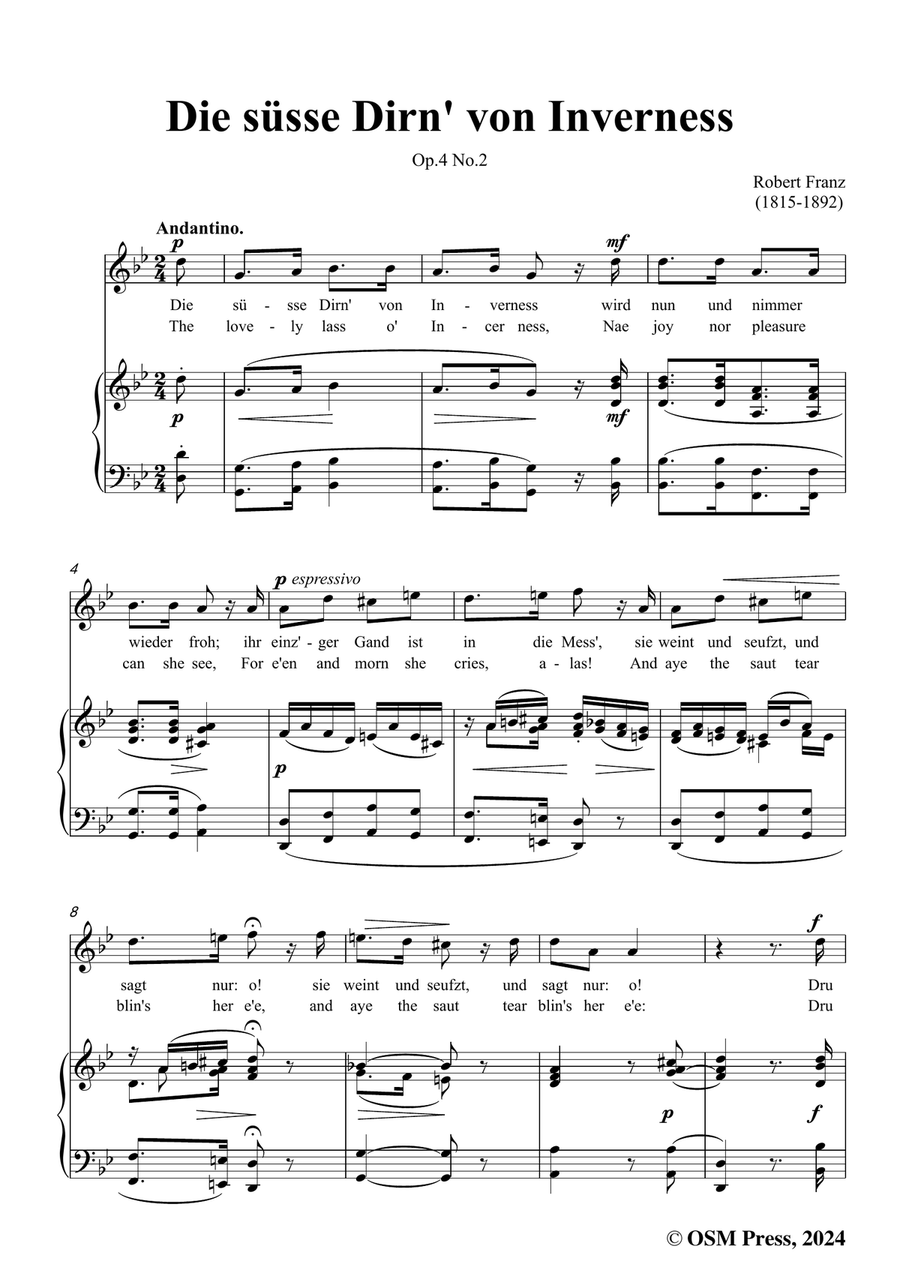 R. Franz-Die susse Dirn von Inverness,in g minor Piano, Vocal scores gallery preview page 3