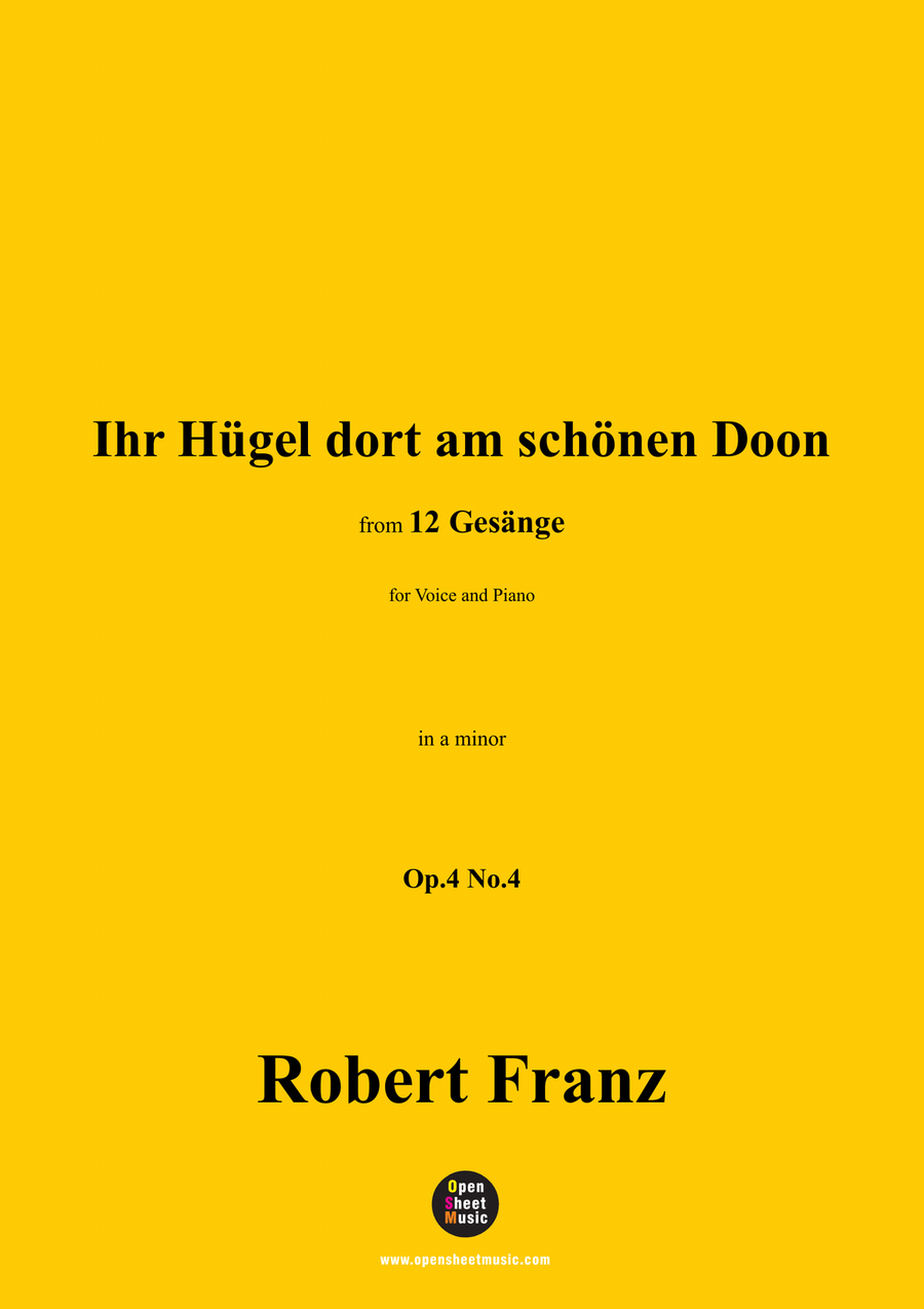 R. Franz-Ihr Hugel dort am schonen Doon,in a minor Piano, Vocal scores gallery preview page 1