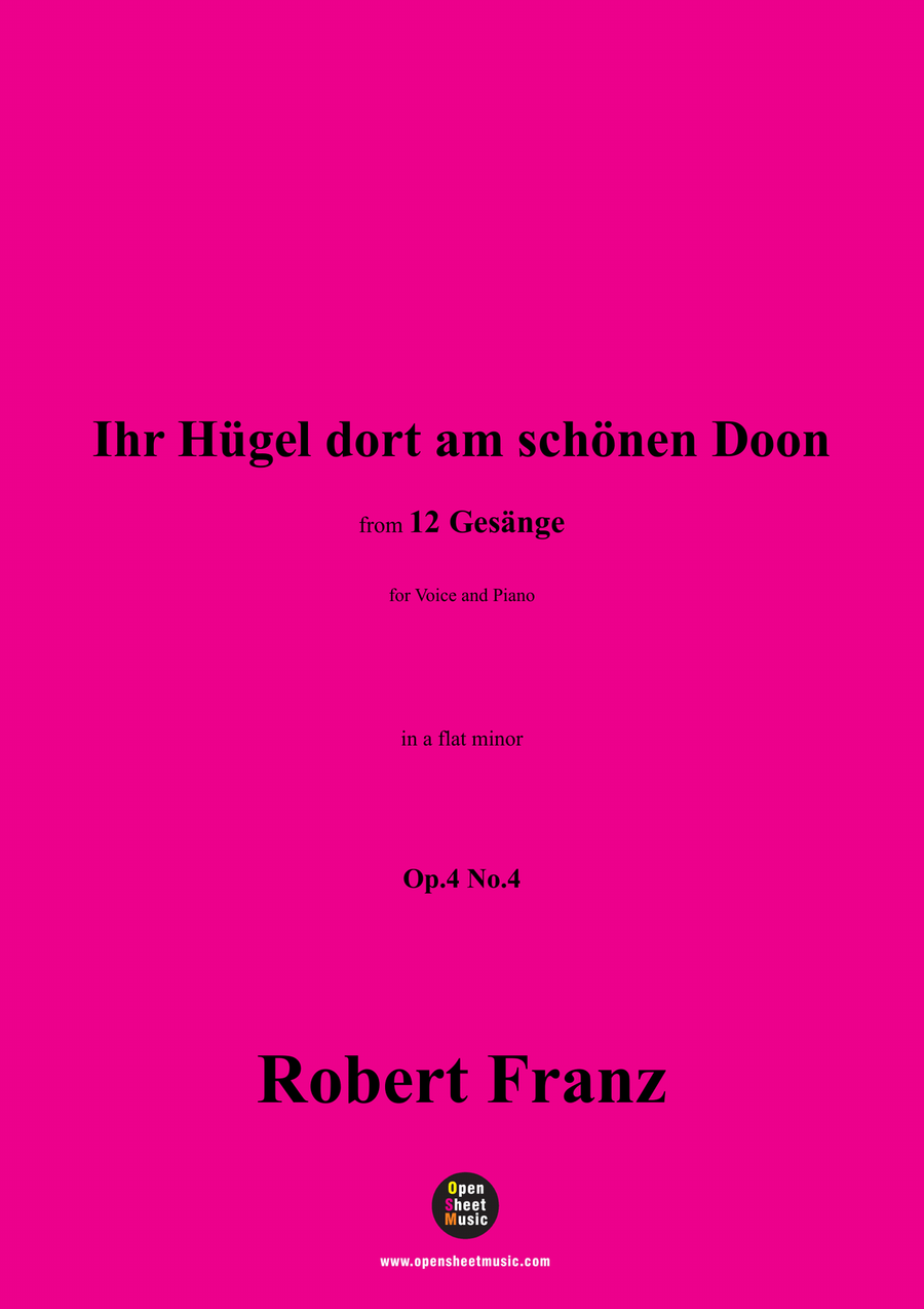 R. Franz-Ihr Hugel dort am schonen Doon,in c minor Piano, Vocal scores gallery preview page 1