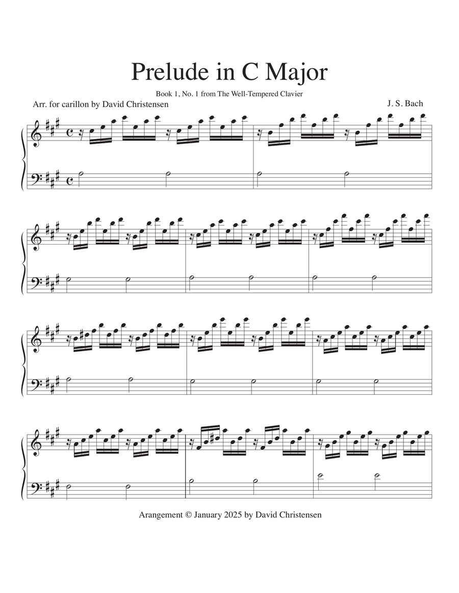 Prelude in C Major from The Well-Tempered Clavier Carillon scores gallery preview page 2