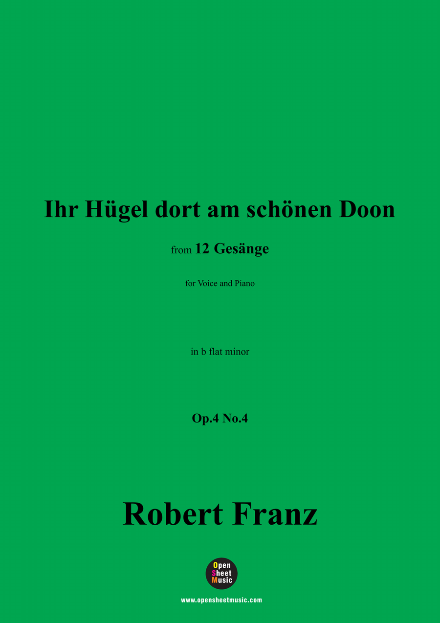 R. Franz-Ihr Hugel dort am schonen Doon,in b flat minor Piano, Vocal scores gallery preview page 1
