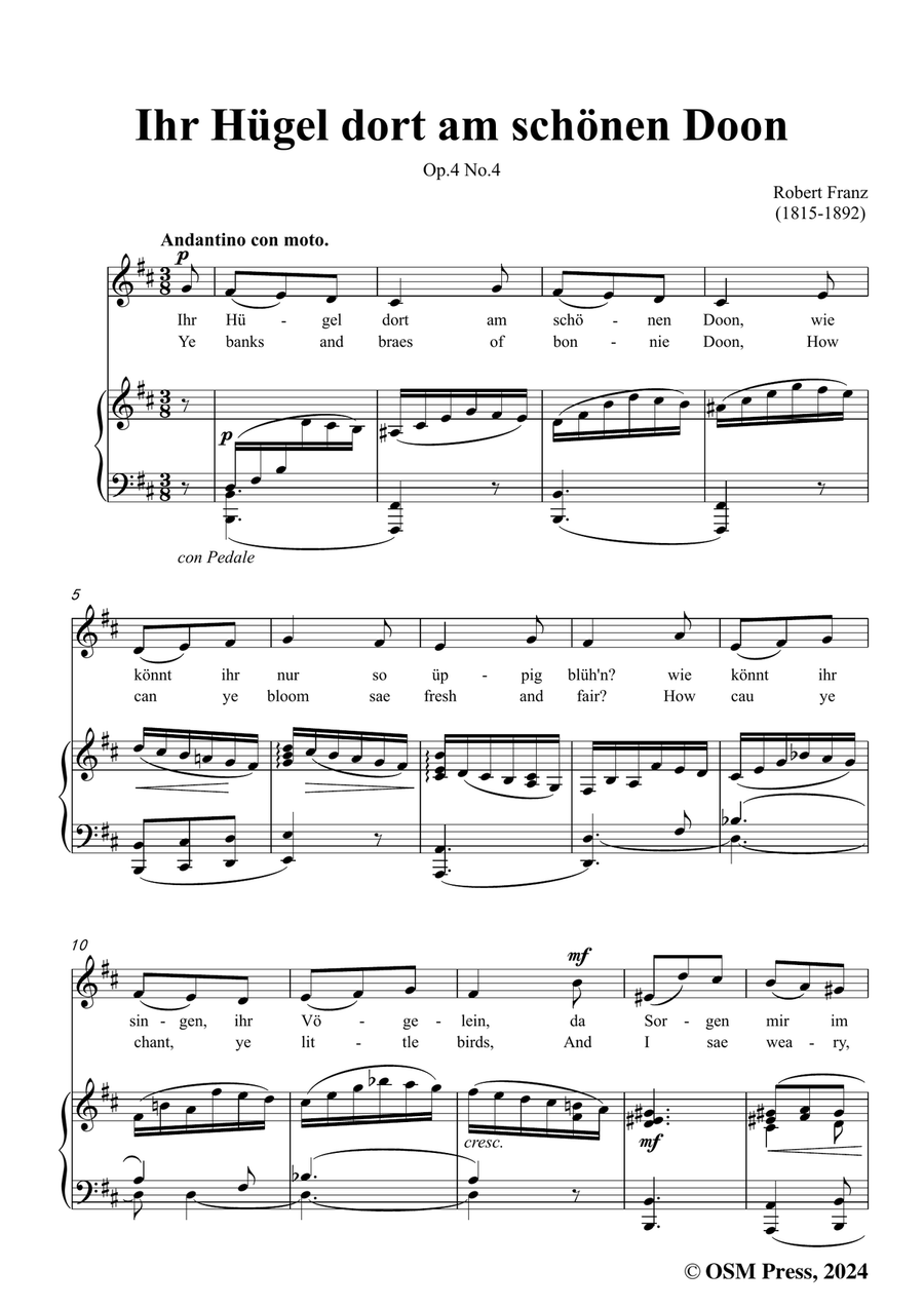 R. Franz-Ihr Hugel dort am schonen Doon,in b minor Piano, Vocal scores gallery preview page 3