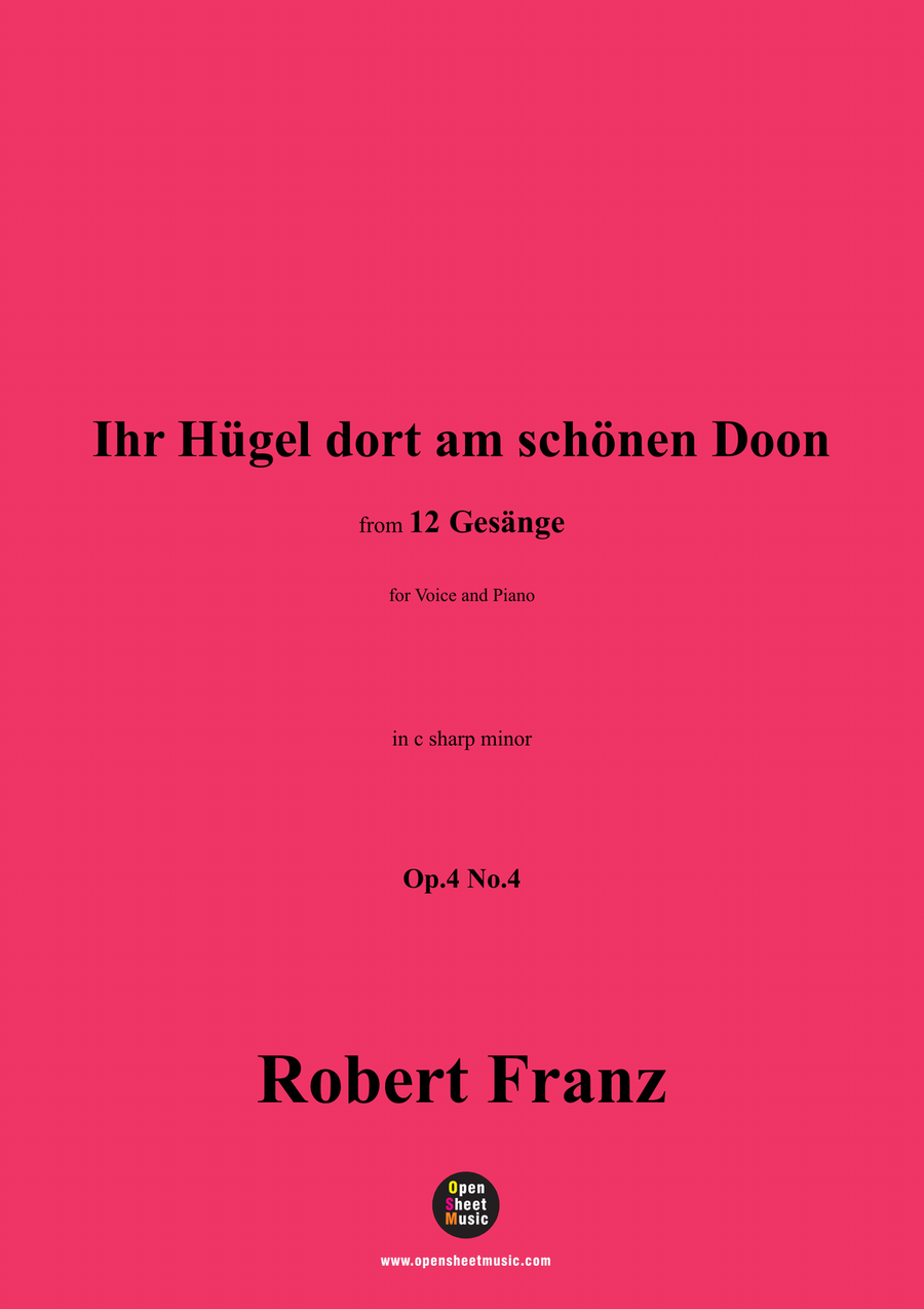 R. Franz-Ihr Hugel dort am schonen Doon,in c sharp minor Piano, Vocal scores gallery preview page 1