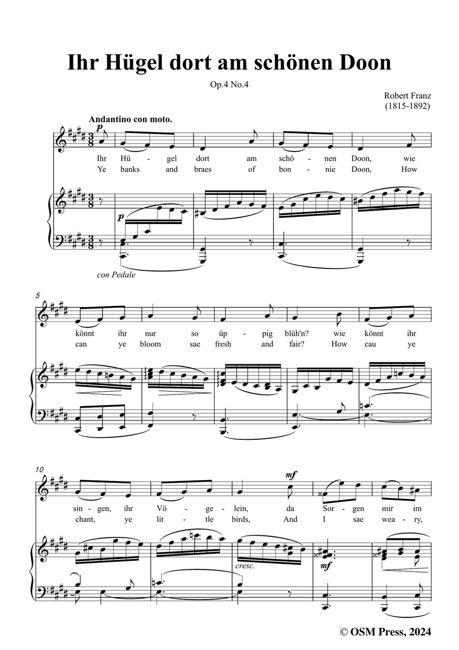 R. Franz-Ihr Hugel dort am schonen Doon,in c sharp minor Piano, Vocal scores gallery preview page 3