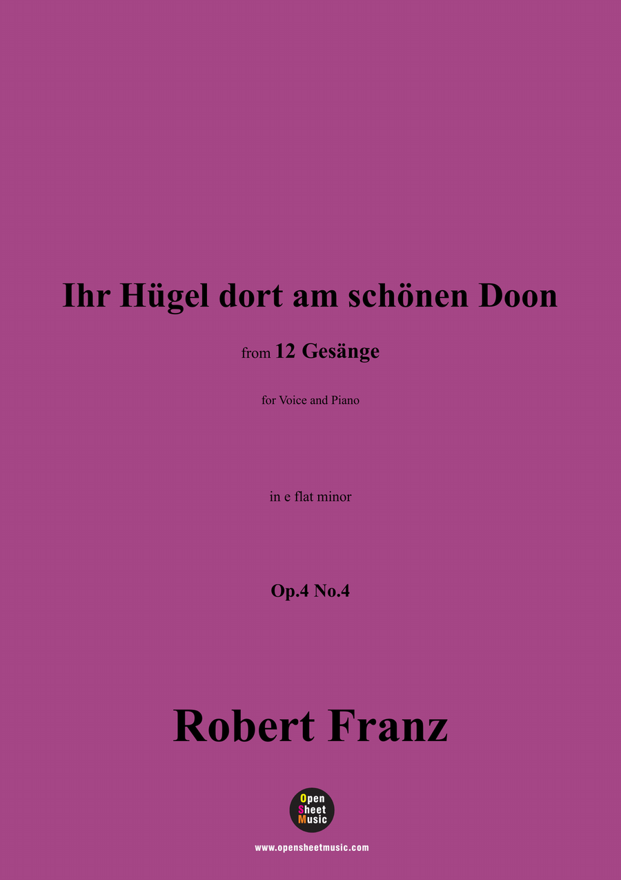 R. Franz-Ihr Hugel dort am schonen Doon,in e flat minor Piano, Vocal scores gallery preview page 1