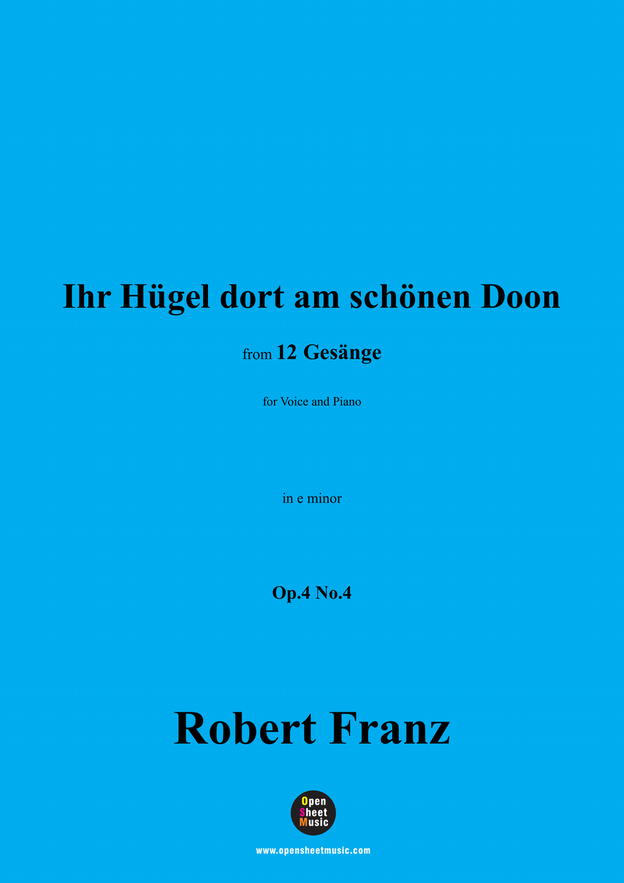 R. Franz-Ihr Hugel dort am schonen Doon,in e minor Piano, Vocal scores gallery preview page 1