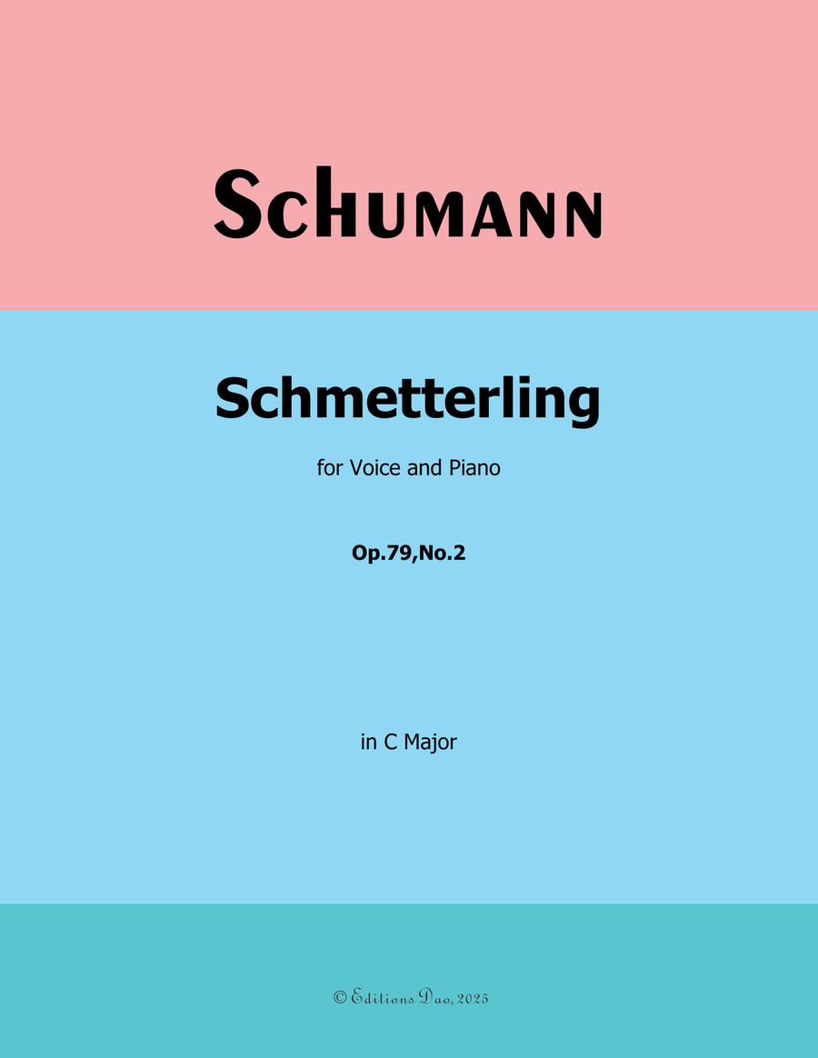 Schmetterling, by Schumann, Op.79 No.2, in C Major Piano, Vocal scores gallery preview page 1