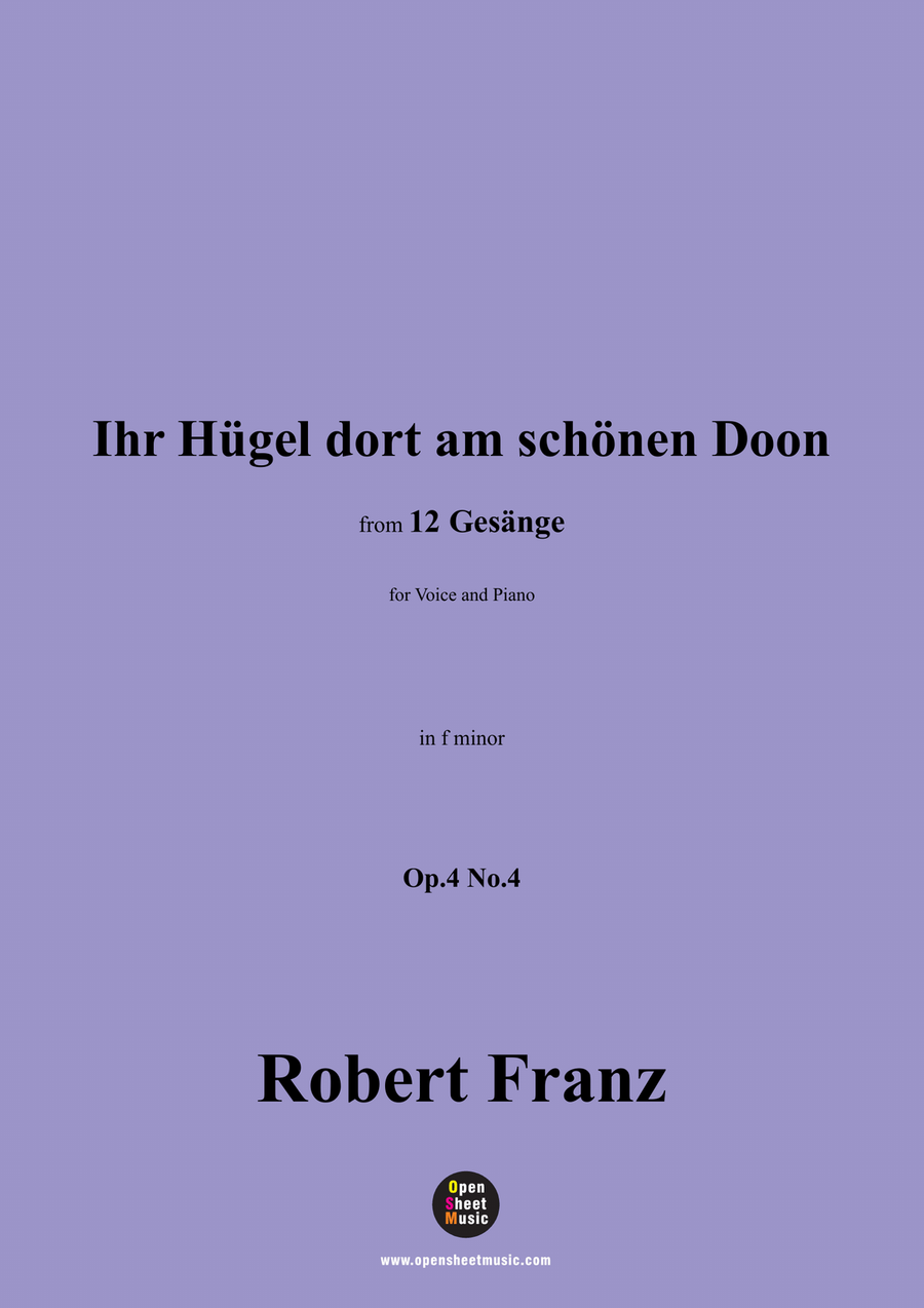 R. Franz-Ihr Hugel dort am schonen Doon,in f minor Piano, Vocal scores gallery preview page 1