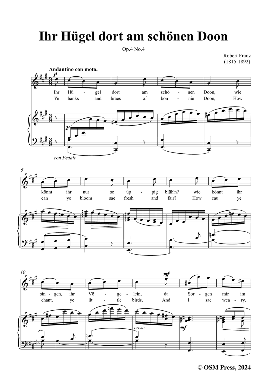 R. Franz-Ihr Hugel dort am schonen Doon,in f sharp minor Piano, Vocal scores gallery preview page 3