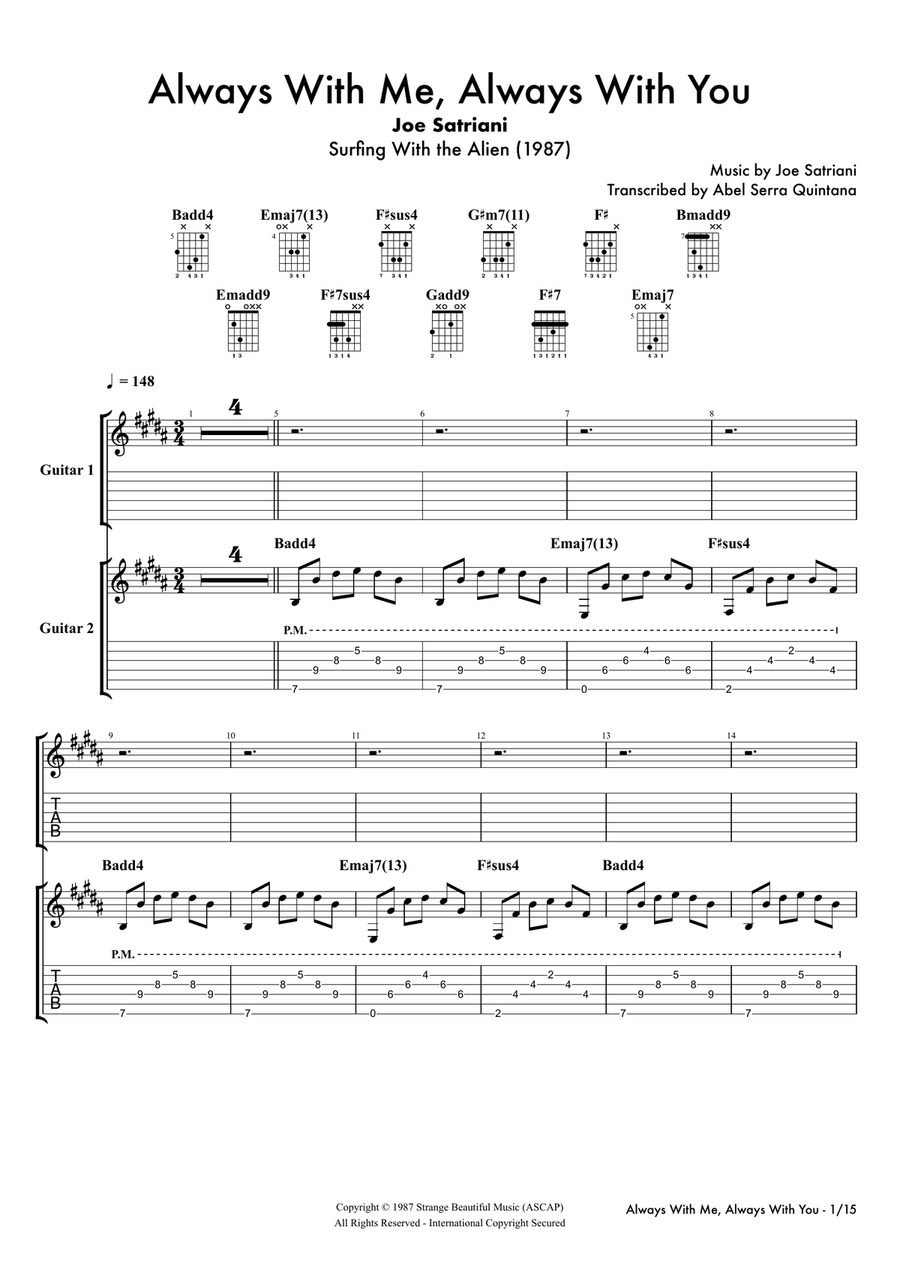 Always With Me, Always With You Acoustic Guitar scores gallery preview page 1