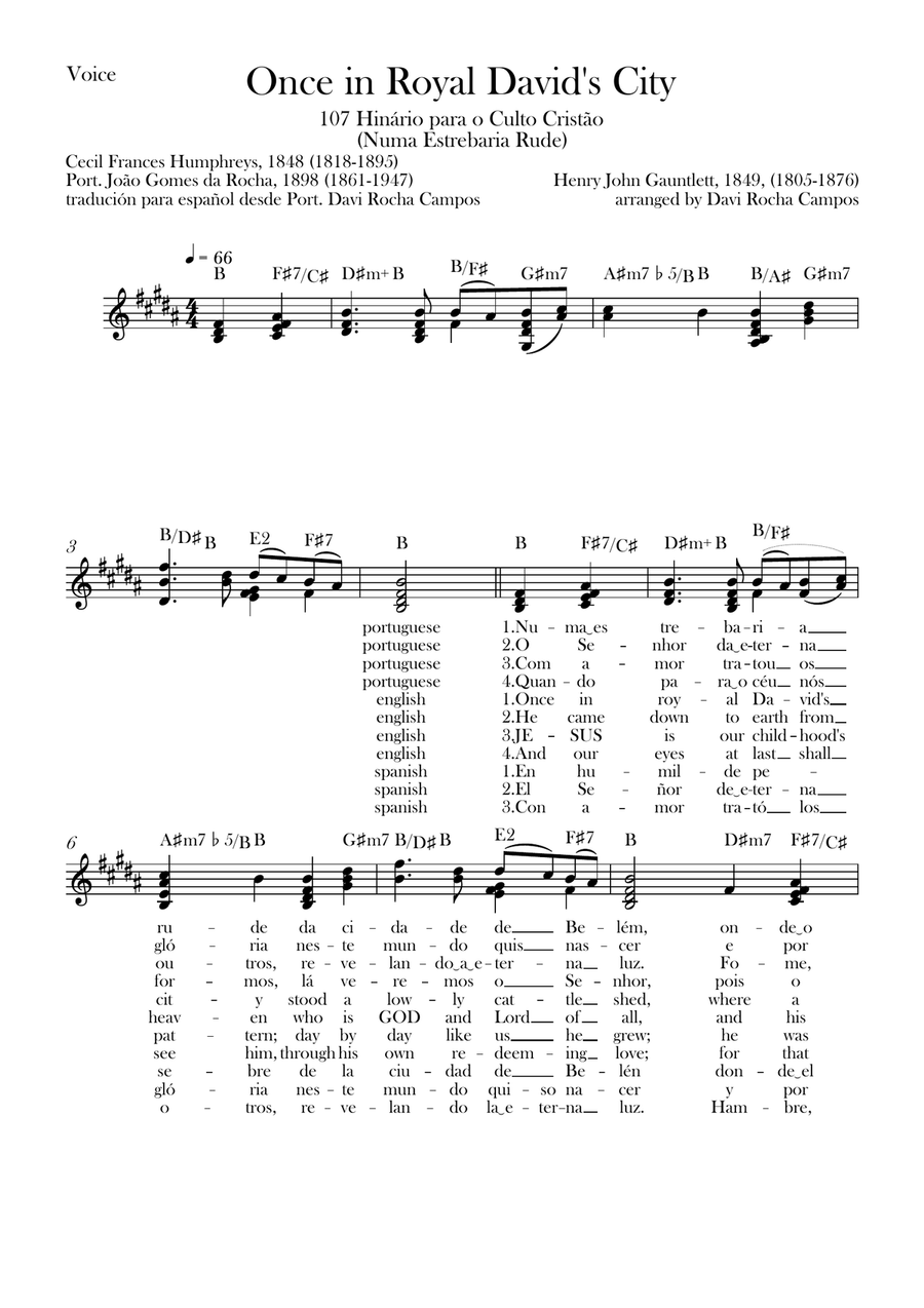 Once in Royal David's City Piano scores gallery preview page 1