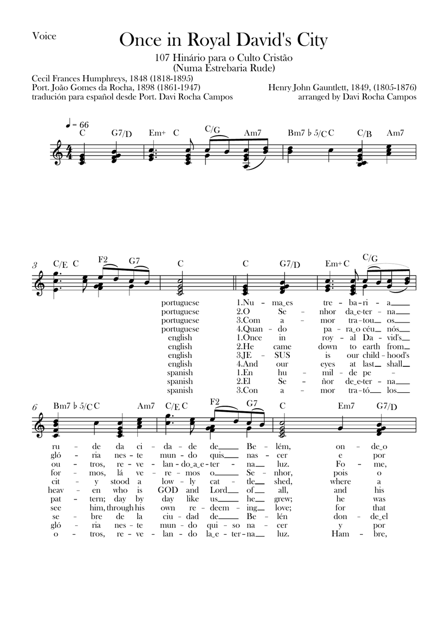 Once in Royal David's City Piano scores gallery preview page 1