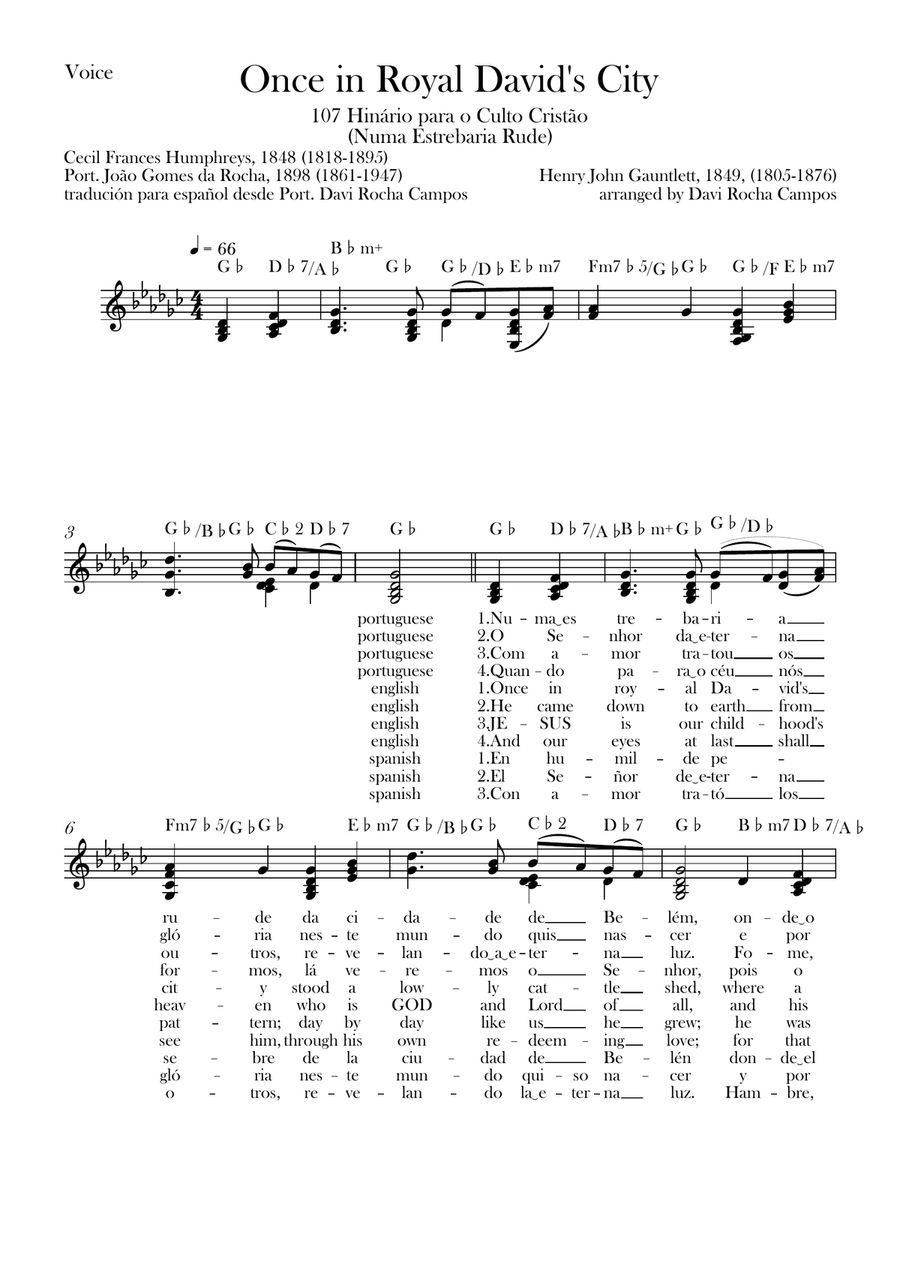 Once in Royal David's City Piano scores gallery preview page 1