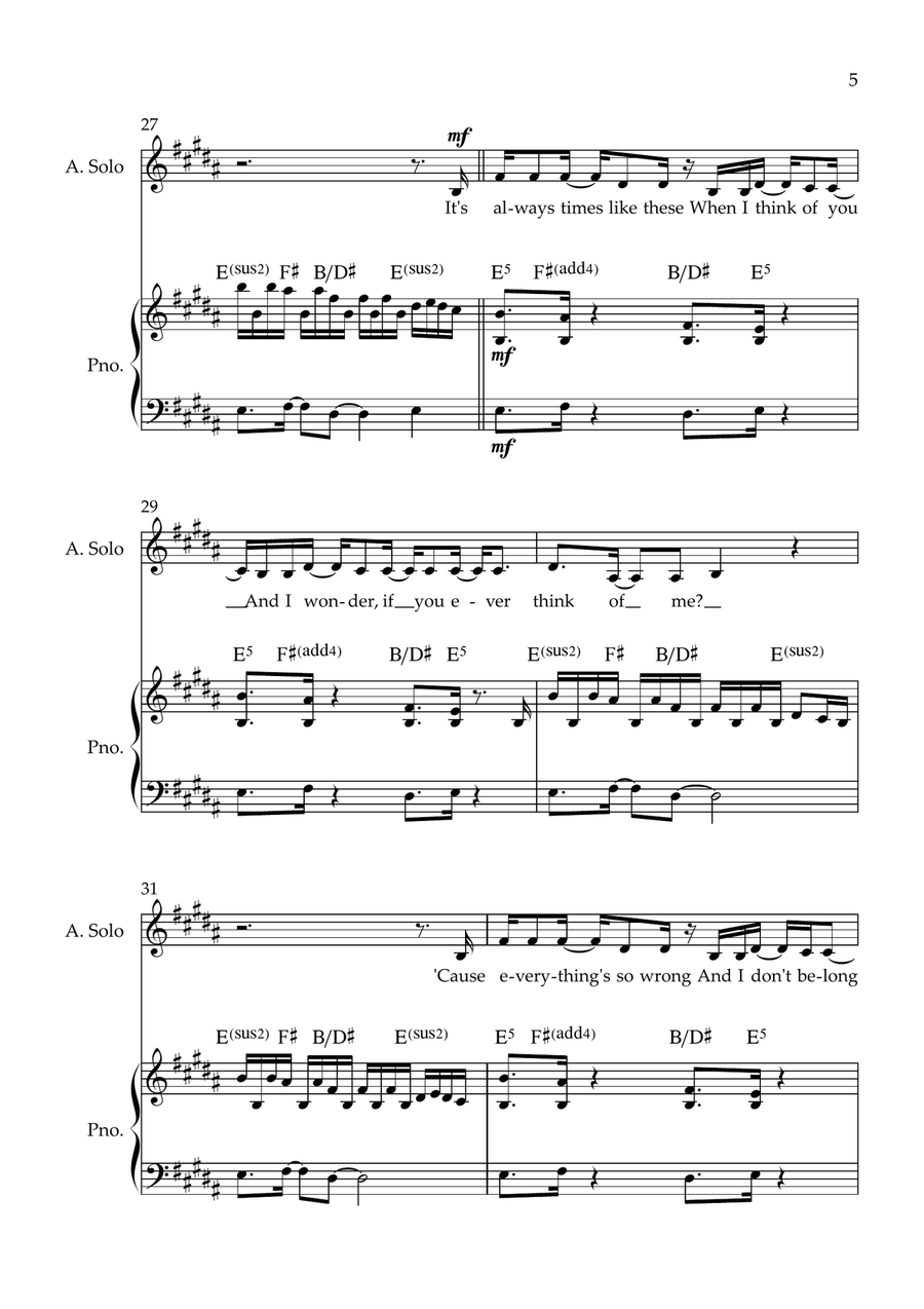 A Thousand Miles A Thousand Miles Piano, Vocal scores gallery preview page 5