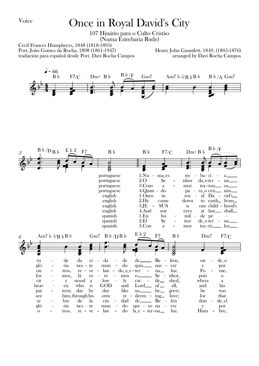 Once in Royal David's City Piano scores gallery preview page 1