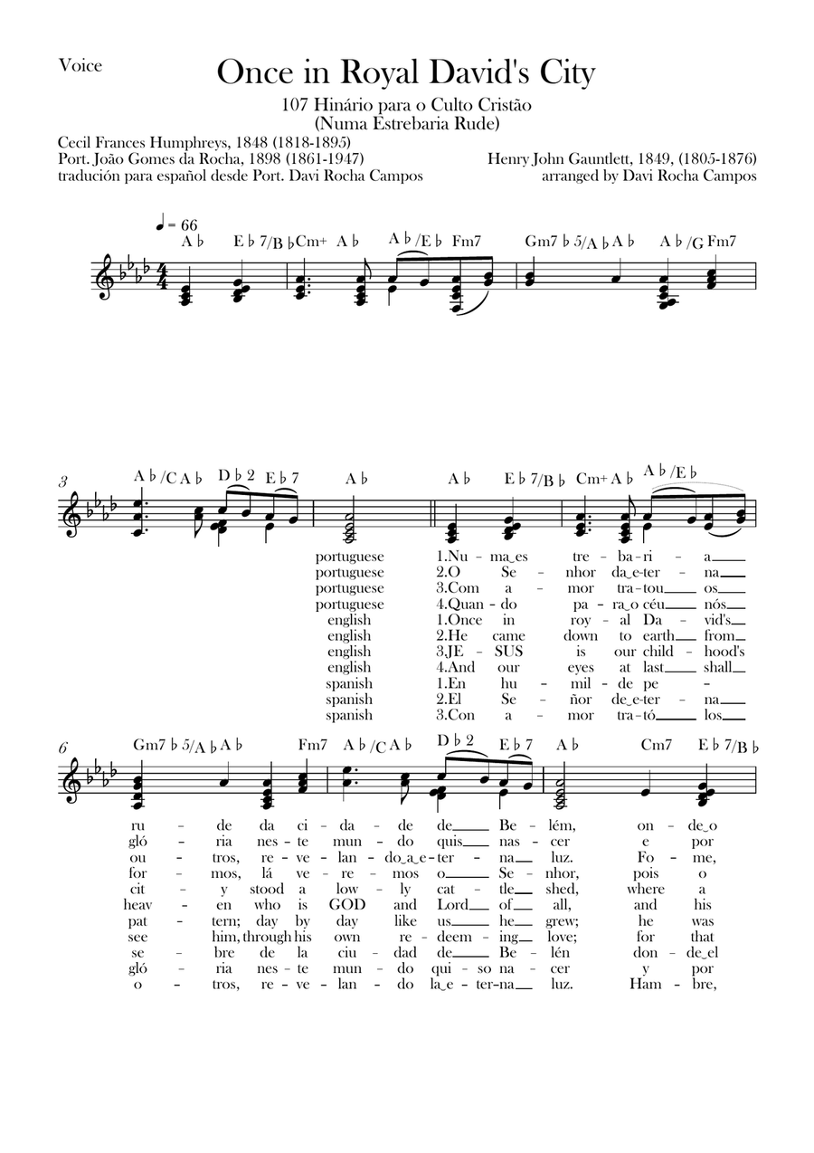 Once in Royal David's City Piano scores gallery preview page 1