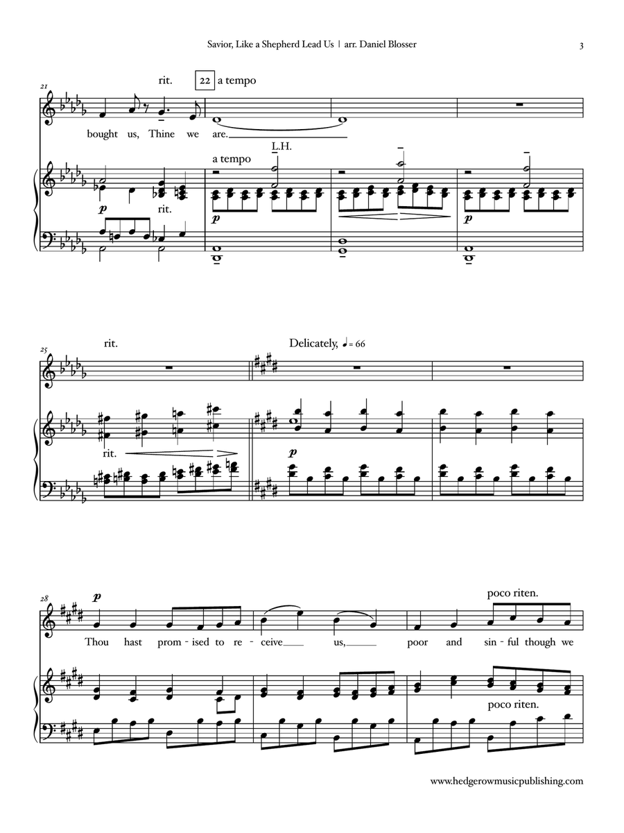 Savior, Like a Shepherd Lead Us (High Key) Piano, Vocal scores gallery preview page 3