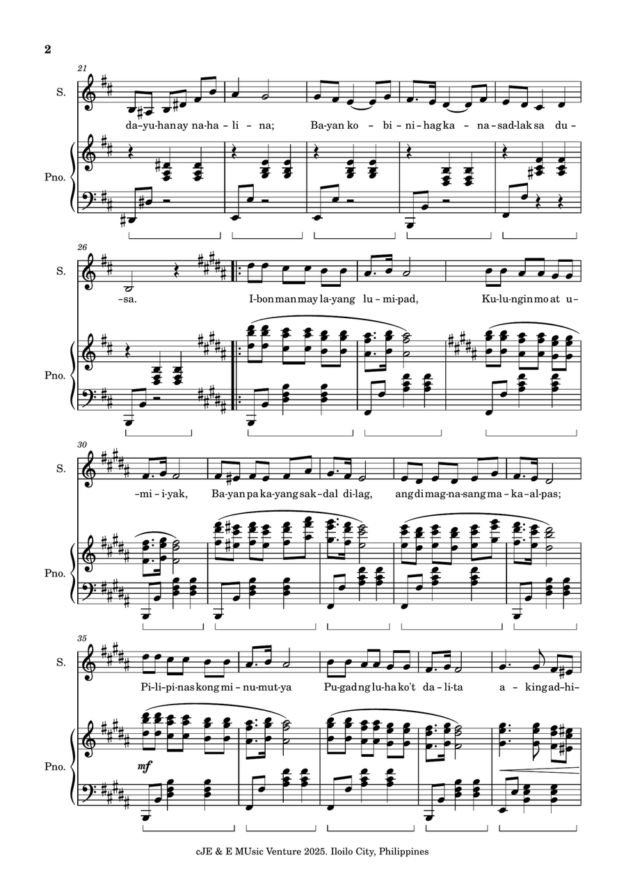 Bayan ko in Bm Bayan ko in Bm A Cappella scores gallery preview page 2