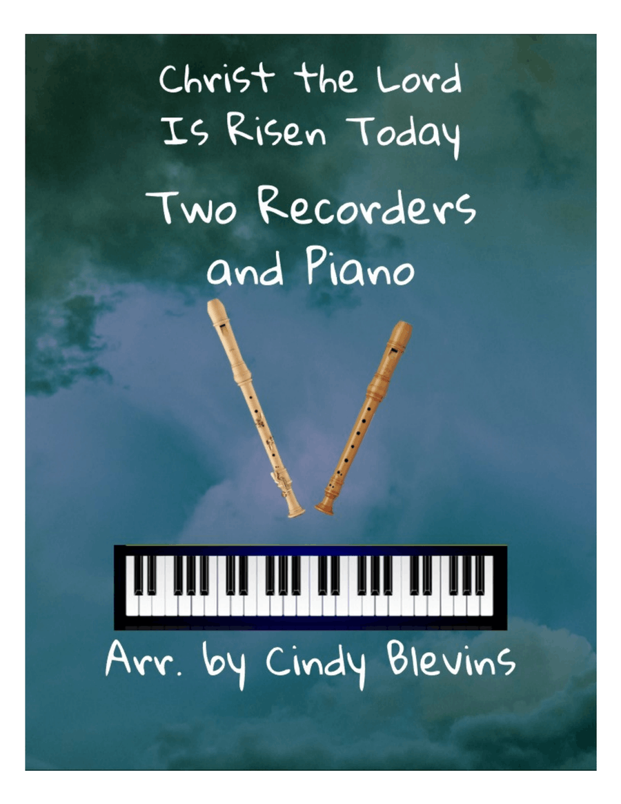 Christ the Lord Is Risen Today, for Two Recorders and Piano Woodwind Duet scores gallery preview page 1