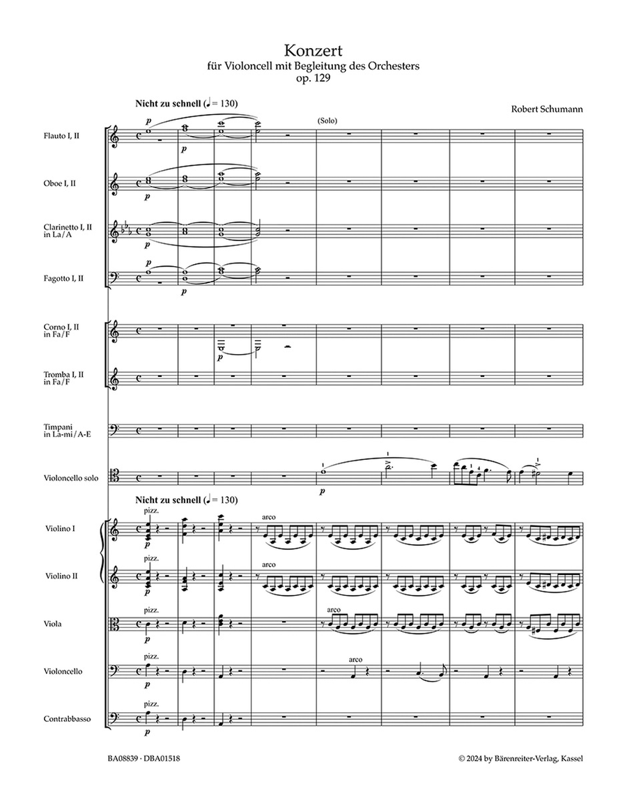 Concerto for Violoncello and Orchestra in A minor, op. 129 Orchestra scores gallery preview page 2