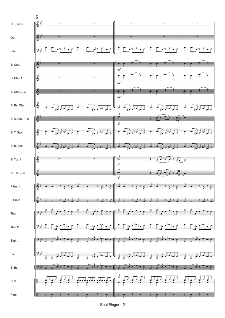 Soul Finger Concert Band scores gallery preview page 4