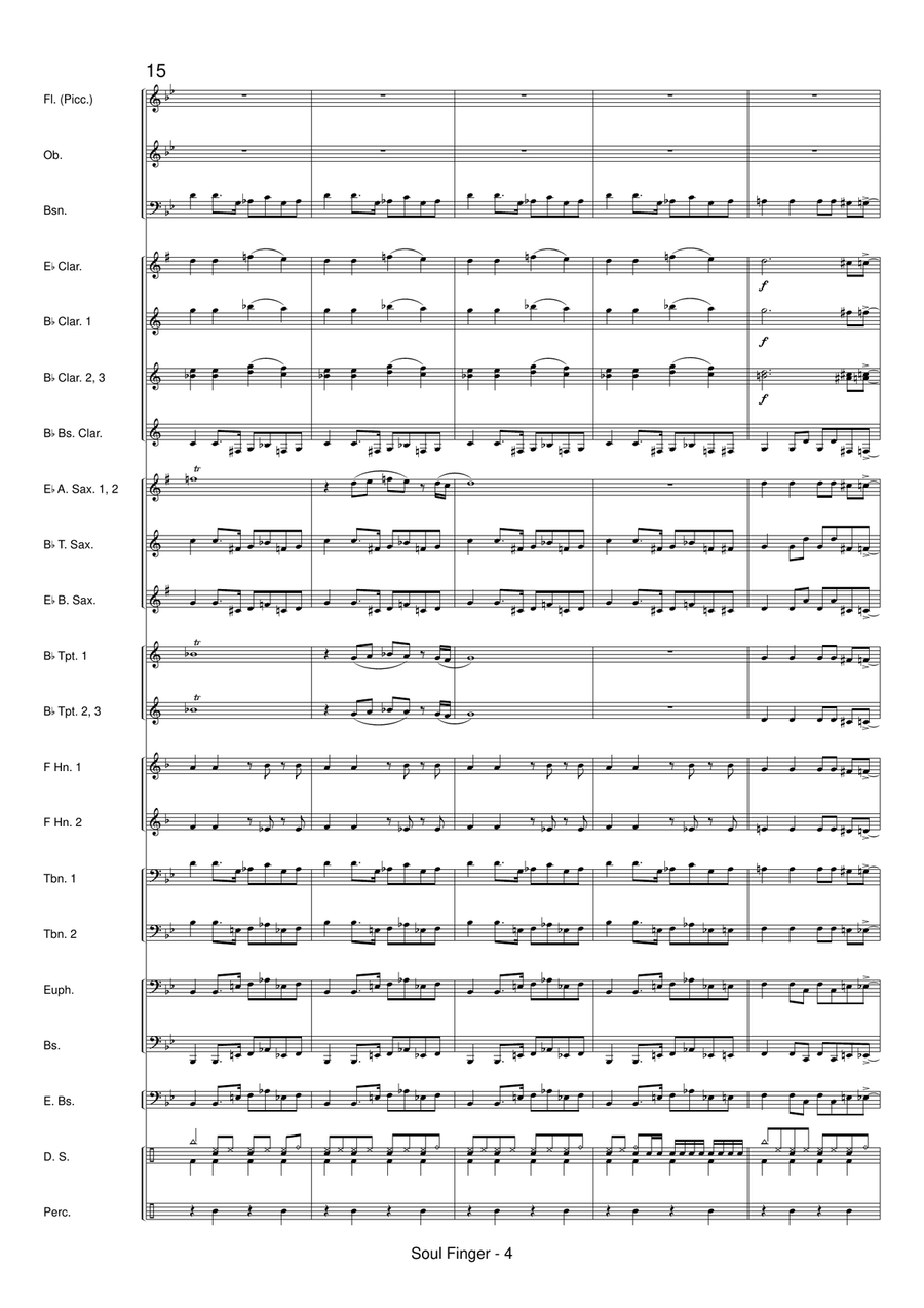 Soul Finger Concert Band scores gallery preview page 6