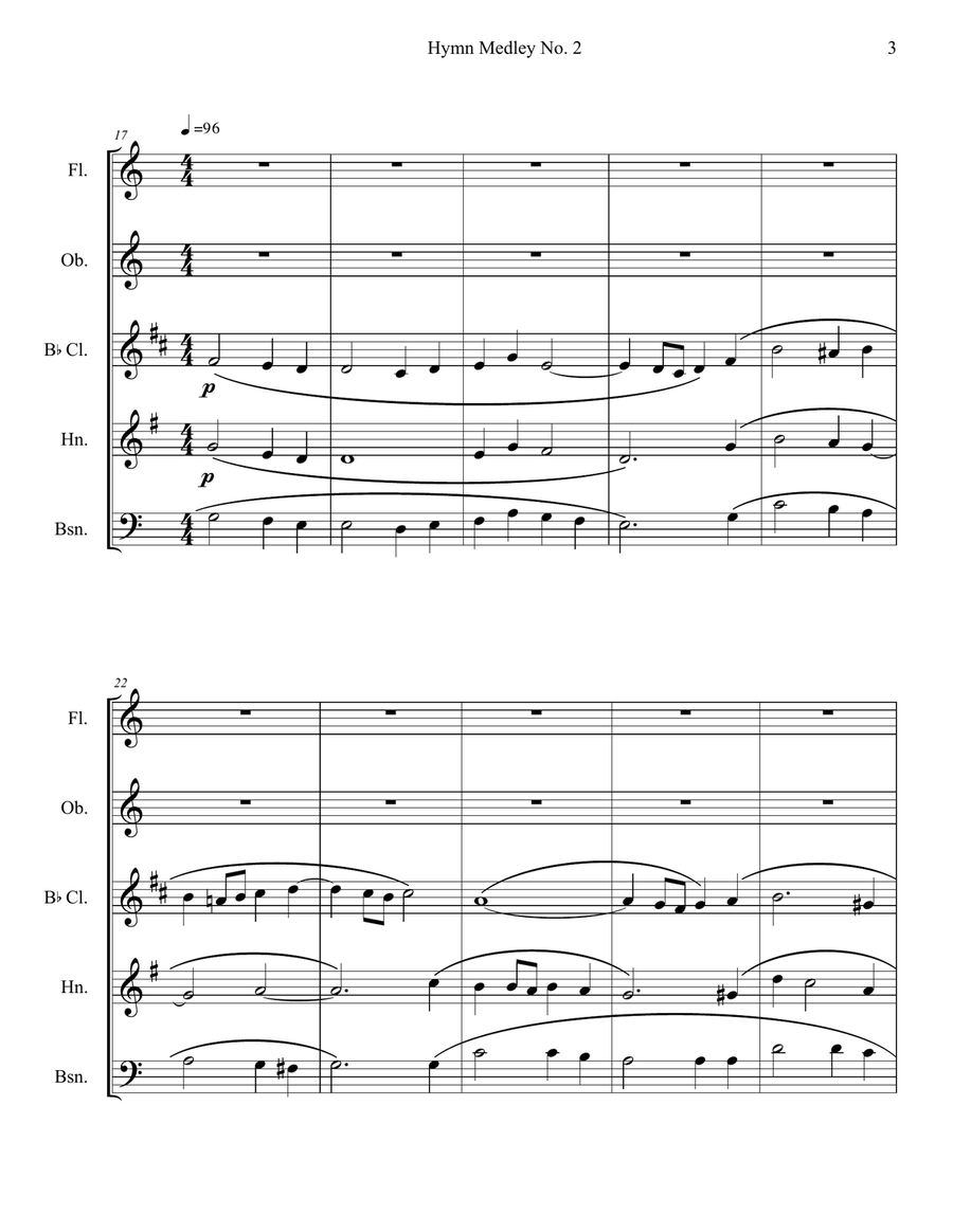 Hymn Medley No. 2 (Woodwind Quintet) Hymn Medley No. 2 (Woodwind Quintet) Woodwind Quintet scores gallery preview page 3