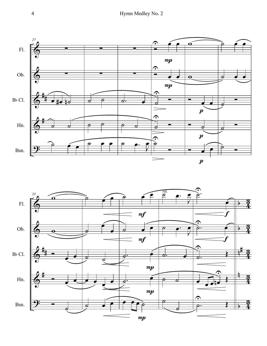 Hymn Medley No. 2 (Woodwind Quintet) Hymn Medley No. 2 (Woodwind Quintet) Woodwind Quintet scores gallery preview page 4