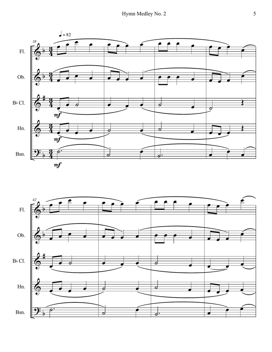 Hymn Medley No. 2 (Woodwind Quintet) Hymn Medley No. 2 (Woodwind Quintet) Woodwind Quintet scores gallery preview page 5